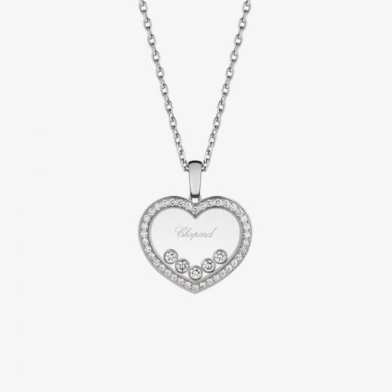 Chopard Happy Diamonds 18ct White Gold Heart Necklace 79A038-1201
