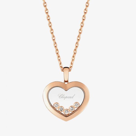 Chopard Happy Diamonds 18ct Rose Gold 0.25ct Heart Necklace 79A038-5001