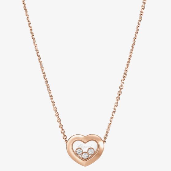 Chopard Happy Diamonds Icons 18ct Rose Gold Heart Necklace 81A611-5001