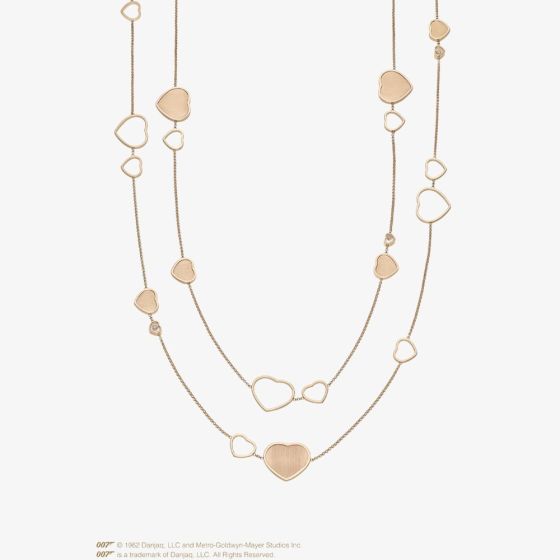 Chopard Happy Hearts Golden Hearts 18ct Rose Gold Two Row Necklace 81A007-5021