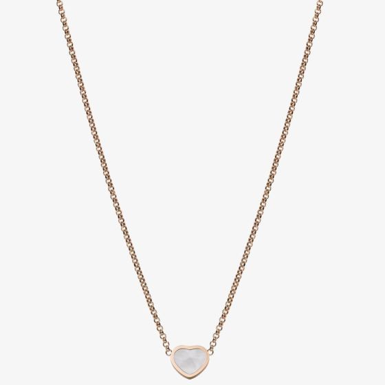 Chopard Ladies My Happy Hearts 18ct Rose Gold Mother-Of-Pearl Necklace 81A086-5301