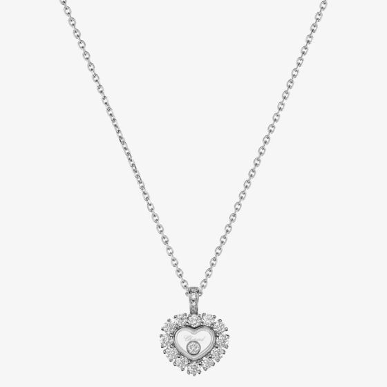 Chopard Happy Diamonds Icons Joaillerie 18ct White Gold 0.64ct Heart Necklace 79A616-1001