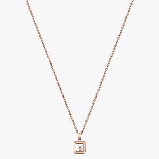 Chopard Happy Diamonds Icons 18ct Rose Gold 0.05ct Brilliant Cut Diamond Necklace 79A114-5001