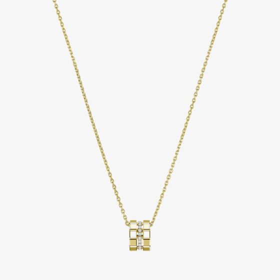 Chopard Ice Cube 18ct Yellow Gold Diamond Barrel Necklace 797005-0003