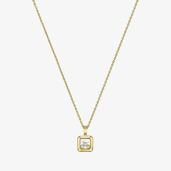 Chopard Happy Diamonds Icons 18ct Yellow Gold Diamond Square Pendant Necklace 79A115-0001
