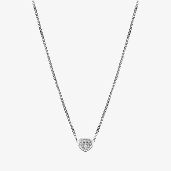 Chopard My Happy Hearts 18ct White Gold Diamond Heart Necklace 81A086-1001