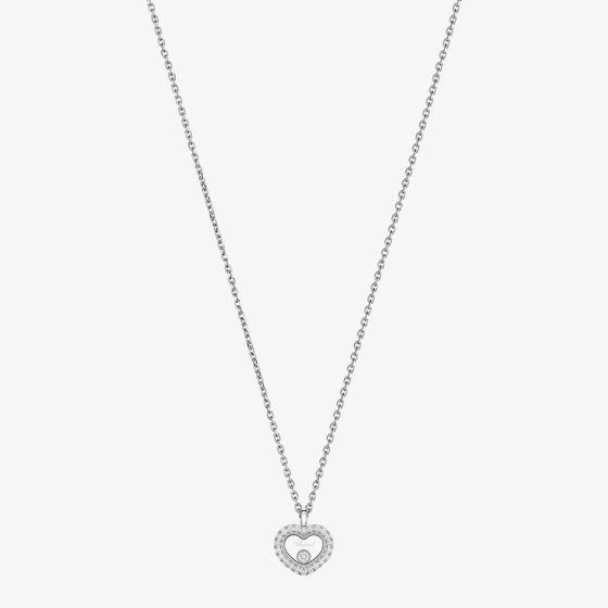 Chopard Happy Diamonds Icons 18ct White Gold Diamond Pave Heart Pendant 81A192-1201