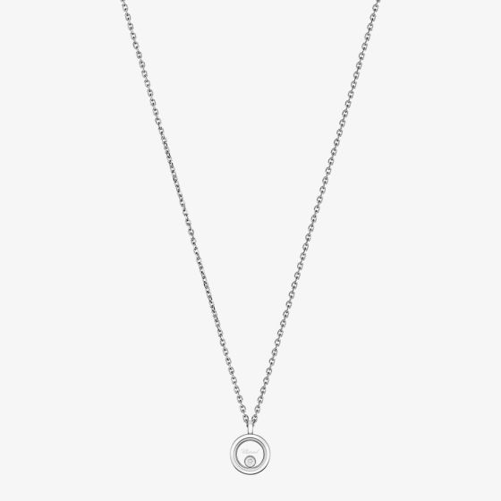 Chopard Happy Diamonds Icons 18ct White Gold Diamond Circle Pendant 81A191-1001