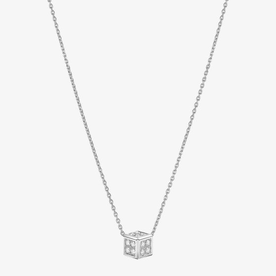 Chopard Ice Cube Be Cube 18ct White Gold 0.3ct Round Brilliant Cut Diamond Cube Pendant 81A661-1001