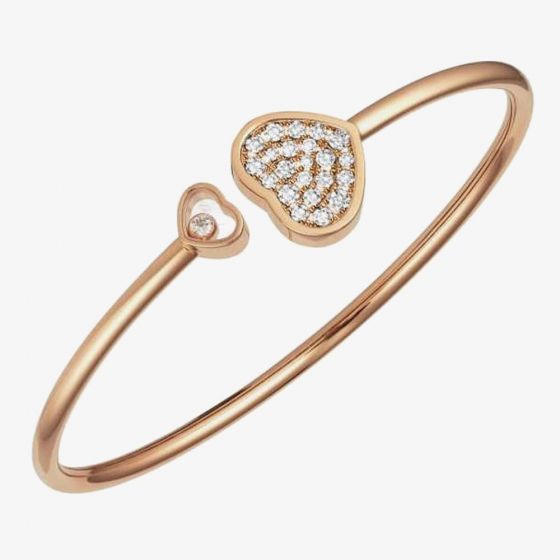 Chopard Happy Hearts 18ct Rose Gold 0.45ct Diamond Bangle 857482-5910 (M)