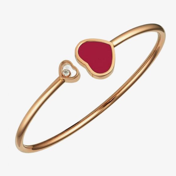 Chopard Happy Hearts 18ct Rose Gold Red Bangle 857482-5702 (S)