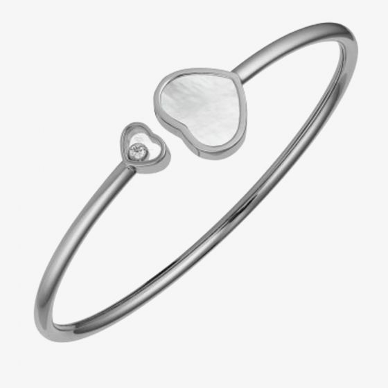 Chopard Happy Hearts 18ct White Gold Mother Of Pearl Bangle 857482-1303 (M)