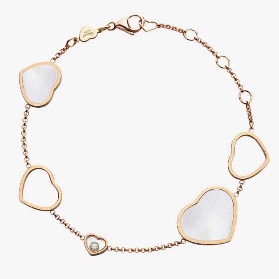 Chopard Happy Hearts 18ct Rose Gold Mother Of Pearl Bracelet 857482-5031
