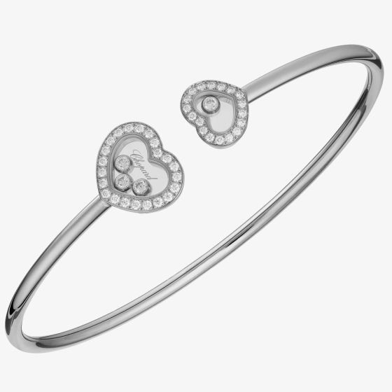 Chopard Happy Diamonds Icons 18ct White Gold Hearts 0.54ct Diamond Bangle 85A614-1202 (M)