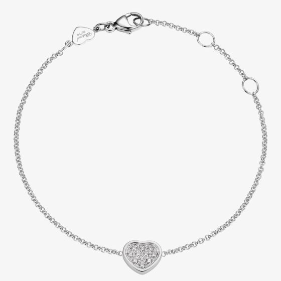 Chopard Ladies My Happy Hearts 18ct White Gold Diamond Bracelet 85A086-1091 (18CM)