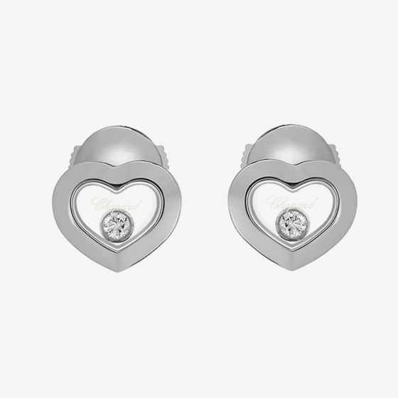 Chopard Happy Diamonds 18ct White Gold Heart Earrings 83A054-1001