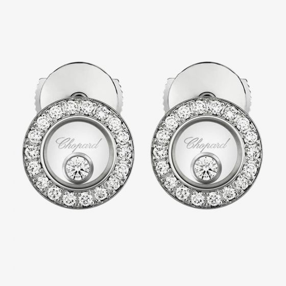 Chopard Happy Diamonds 18ct White Gold 0.38ct Circle Earrings 83A017-1201