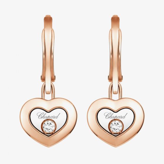 Chopard Happy Diamonds 18ct Rose Gold Heart Earrings 83A054-5301