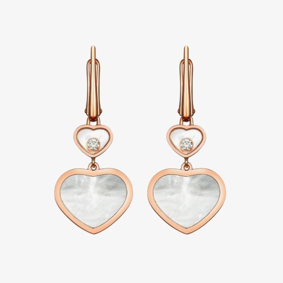 Chopard Happy Hearts 18ct Rose Gold & Mother of Pearl Earrings 837482-5310