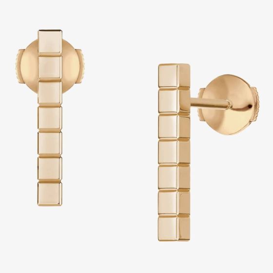 Chopard Ladies Ice Cube 18ct Rose Gold Cube Bar Dropper Earrings 837702-5001