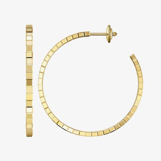 Chopard Ice Cube 18ct Yellow Gold Large Open Hoop Earrings 837702-0007