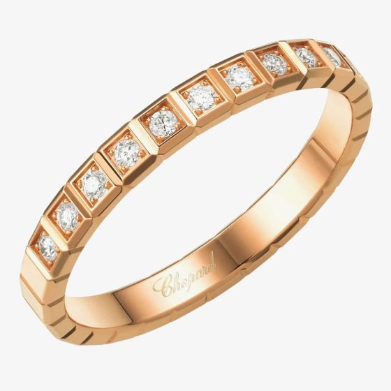 Chopard Ice Cube 18ct Rose Gold Diamond Half Eternity Ring 827702-52