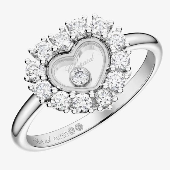 Chopard Happy Diamonds Icons Joaillerie 18ct White Gold 0.63ct Diamond Heart Ring 82A616-11