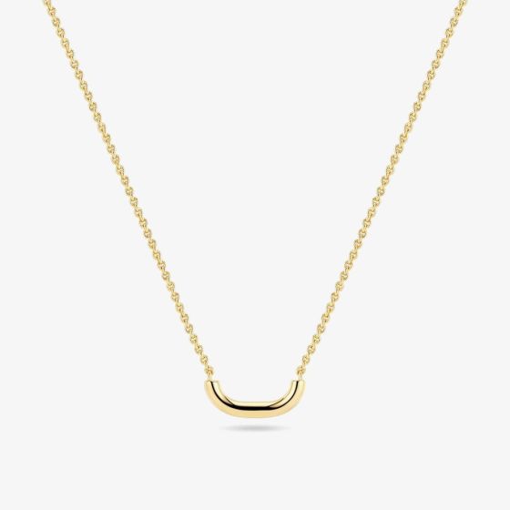 Sif Jakobs Gold Plated Capriana Pianura Curve Bar Necklace SJ-N2600-YG