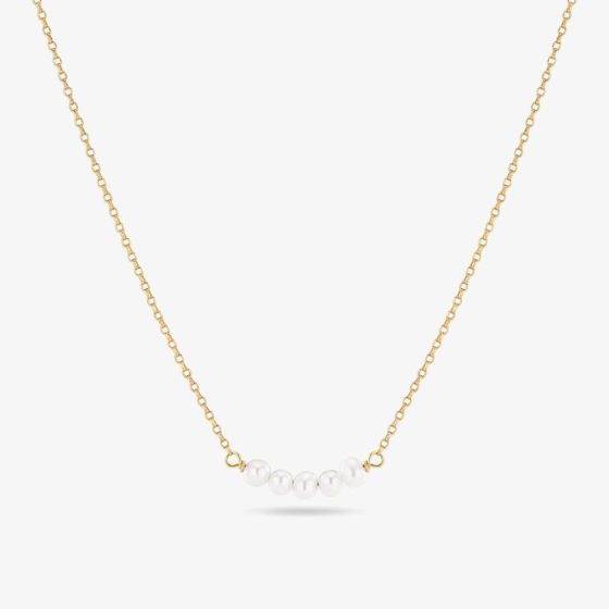 Sif Jakobs Gold Plated Perla Cinque 5X Five Pearl Necklace SJ-N2735-P-YG