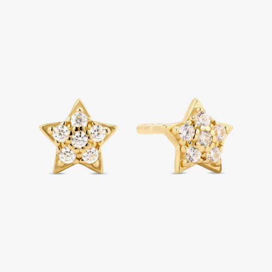 Sif Jakobs Gold Plated Astri Cubic Zirconia Star Stud Earrings SJ-E2706-CZ-YG