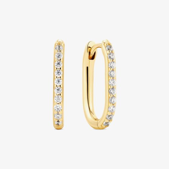 Sif Jakobs Gold Plated Capriana Cubic Zirconia Hoop Earring SJ-E2600-CZ-YG