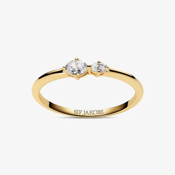Sif Jakobs Gold Plated Ovale Due Cubic Zirconia Ring SJ-R2745-CZ-YG