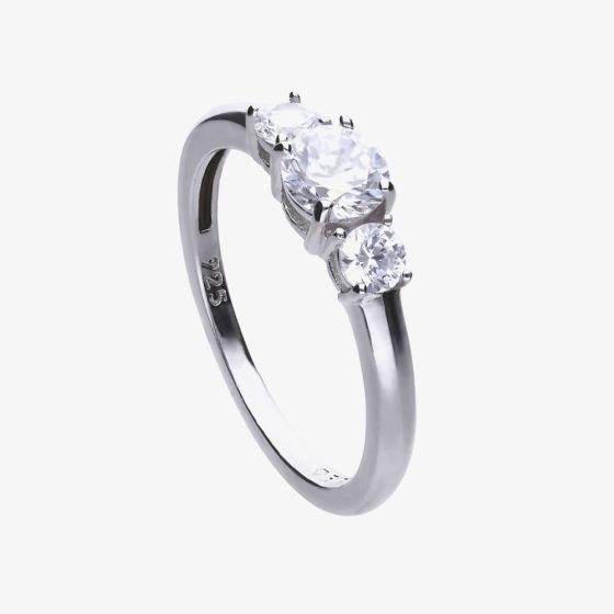 Diamonfire Silver Cubic Zirconia Three Stone Ring R3624