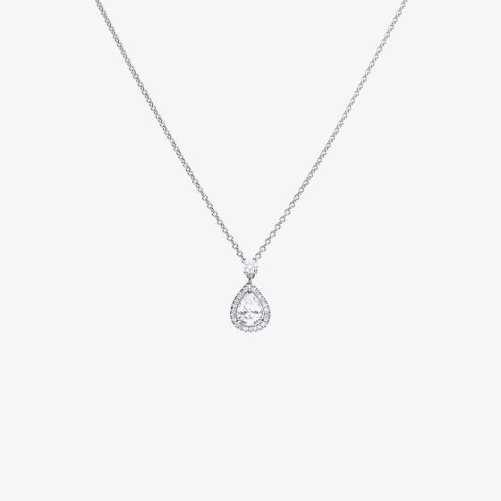 Diamonfire Silver Cubic Zirconia Teardrop Pendant Necklace P4623