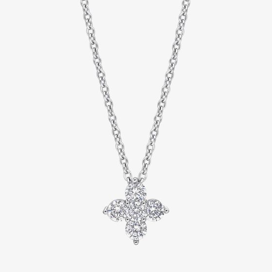 Diamonfire Sterling Silver Cubic Zirconia Flower Pendant Necklace P5569