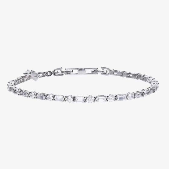 Diamonfire Silver Mixed Cut Cubic Zirconia Tennis Bracelet B5259