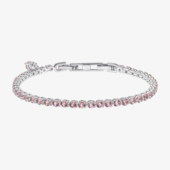 Diamonfire Sterling Silver Pink Cubic Zirconia Tennis Bracelet B5613