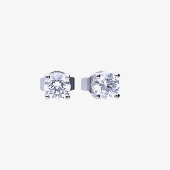 Diamonfire Silver 0.50ct Cubic Zirconia 4 Claw Stud Earrings E5905