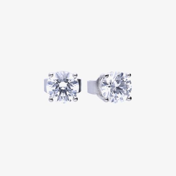 Diamonfire Silver 0.75ct Cubic Zirconia 4 Claw Stud Earrings E5906