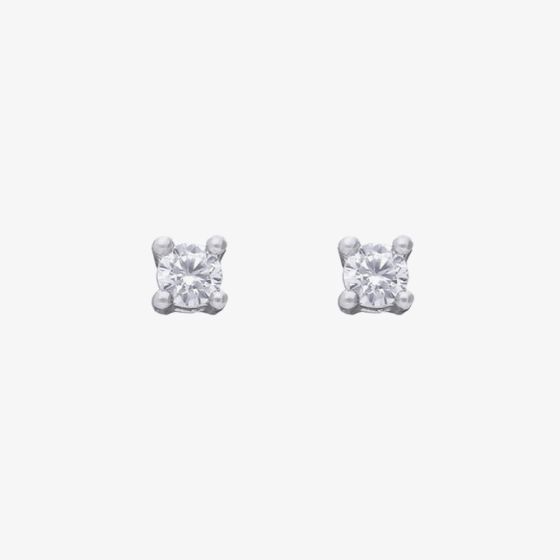 Diamonfire Silver 2mm Cubic Zirconia Stud Earrings E6304