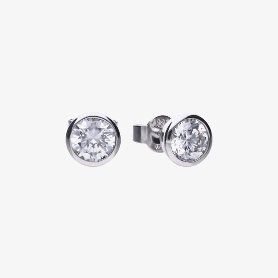 Diamonfire Silver 0.75ct Round Cubic Zirconia Stud Earrings E6626