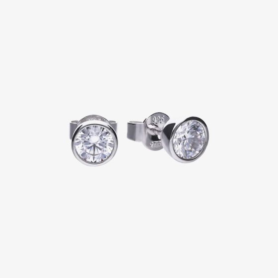 Diamonfire Silver 0.50ct Round Cubic Zirconia Stud Earrings E6628