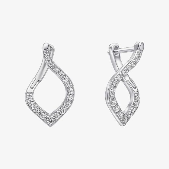 Diamonfire Sterling Silver Cubic Zirconia Twist Earrings E6708