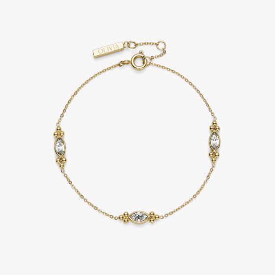 Olivia Burton Classic Dainty Gold Plated Crystal Bracelet 24100280