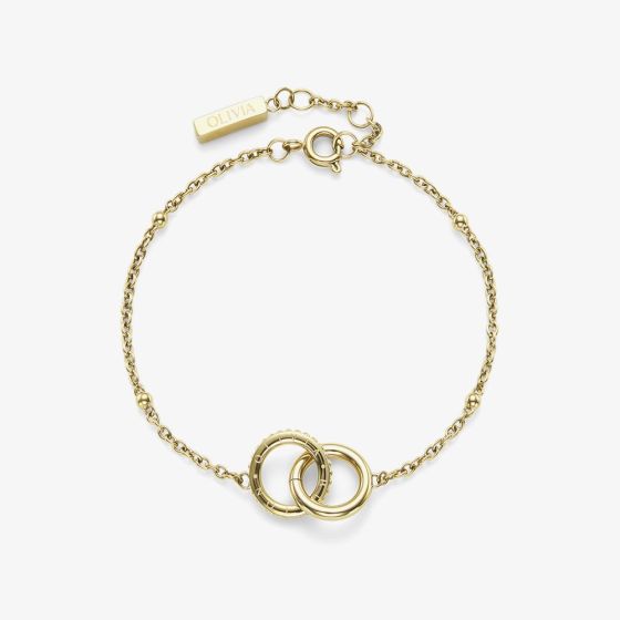 Olivia Burton Classic Gold Plated Infinite Interlocking Hoop Bracelet 24100315