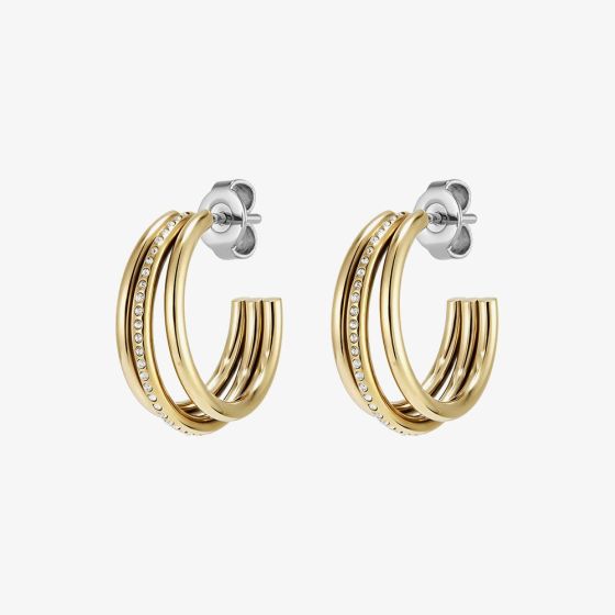 Olivia Burton Ever Stacked Gold Plated Crystal Hoop Earrings 24100295