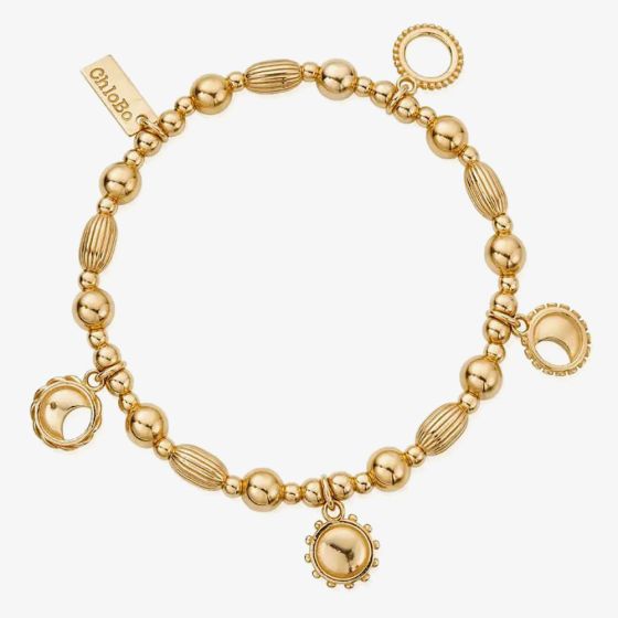 ChloBo Gold Plated Phases Of The Goddess Charm Bracelet GBMUL4M