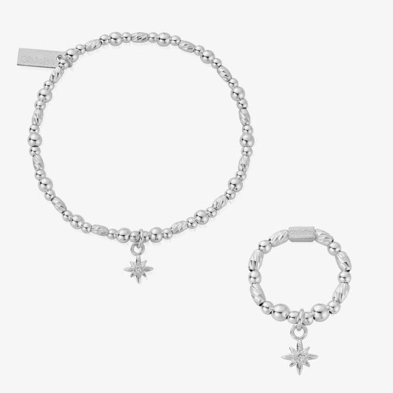 ChloBo Starlight Christmas Exclusive Bracelet & Ring Jewellery Set SBR2XMASSET23WS