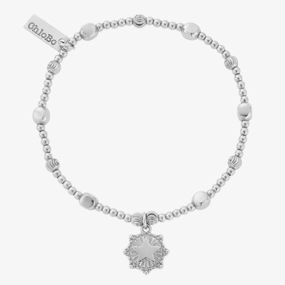ChloBo Radiant Essence Silver Star Beaded Bracelet SBMCC3258