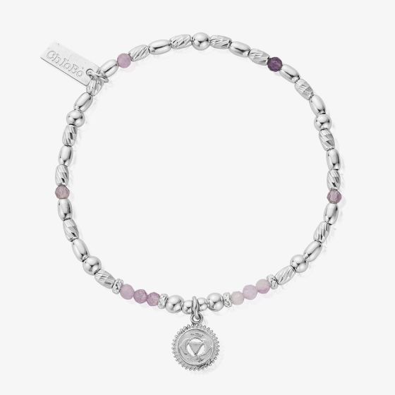 ChloBo Chakra Sterling Silver Lavender Amethyst Third Eye Bead Bracelet SBLA683